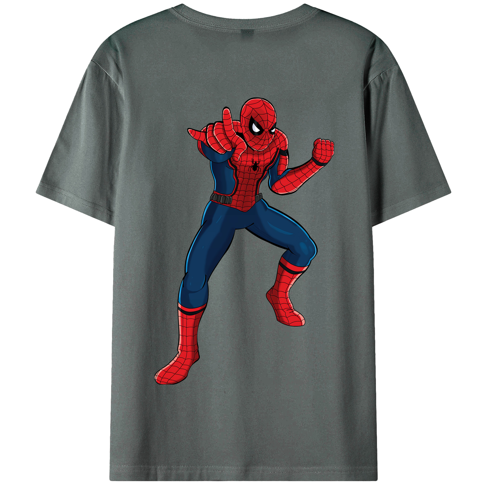 （画像用） Spider Man スパイダーマン 綿100％半袖Tシャツ（背面プリント）